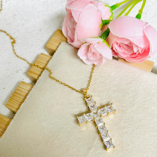 Colar Cruz Cristal