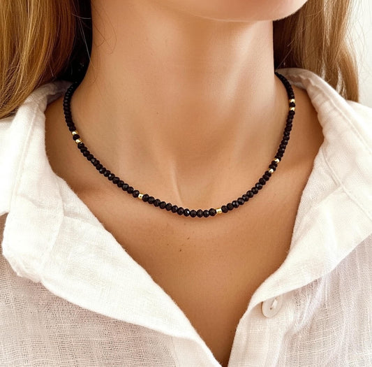Black Bead Necklace